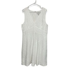 J. Crew White Sleeveless Pintuck A-line Midi Dress, 16